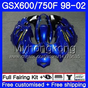 Kroppsglansig Blå Svart För Suzuki Katana GSXF 600 750 GSXF750 98 99 00 01 02 292HM.29 GSX 750F 600F GSXF600 1998 1999 2000 2001 2002 Fairing