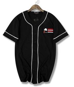 2019 New Hip Hop Black and White Line Szybkoschnąca koszulka Baseball Mundur z krótkim rękawem Jersey