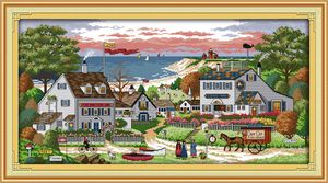 Europe Comfortable bay home decor painting ,Handmade Cross Stitch Embroidery Needlework sets counted print on canvas DMC 14CT /11CT