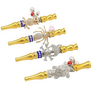 New Arrivals Bling Metal Mouth Tips with Hookah Shisha Aluminum Alloy Mouthpiece Drip Tip for Sheesha Narghile Skull Smoking pipe Tool