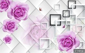 3D Wandbilder Wallpaper für Romantische Stereo Relief TV Hintergrund Wand Rose Blume Wohnzimmer