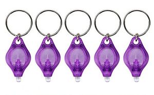 350 sztuk 390-410nm Purpurowy UV LED Keychain Money Detector LED Light Protable Light Breloki Key Key Akcesoria