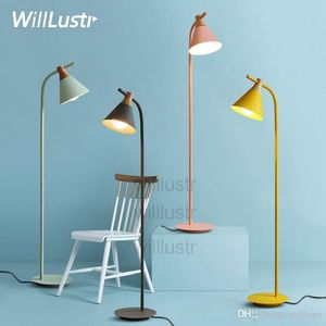 Willlustr moderne Design-Holz-Stehlampe, nordische Beleuchtung, Macaron-Farbe, Lampen, Wohnzimmer, Schlafzimmer, Arbeitszimmer, Hotel, Flur, Sofa, seitliche Stehleuchte