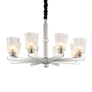 Postmodern luxury chandelier lighting for living room bedroom dining room clear glass lamp chimney chrome light fixtures