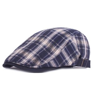 Good Quality Summer Fashion Cotton Plaid Newsboy Cap Casual Flat Driving Golf Cabbie Caps Casual Ivy Hat for Women Men Unisex