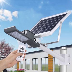 Lâmpadas solares de lâmpada de rua solar LED LUDRES DE SOLAR 50W 50LEDS Iluminação de segurança com pole e controle remoto