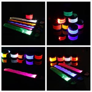 60pcs LED Sports Slap pulse de pulso Bandas de pulseira pulseira flash flash flash brilho braçadeira brilho strap party concerto nylon 25x4cm