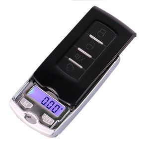 Car Key Design Mini Bilancia 100g 200g x 0.01g Gioielli digitali elettronici portatili Bilancia con diamanti Bilancia Tasca Gram Display LCD