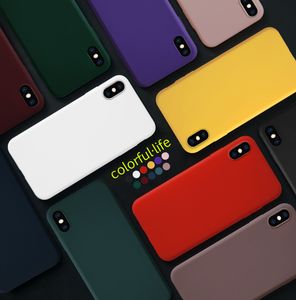 Super Silicon TPU Case para Iphone 11 pro Max Xs Max 8 mais a caixa do telefone colorido sólido Matte Caso