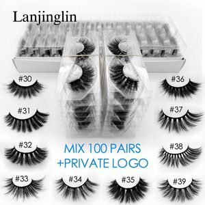 wholesale 3d mink false eyelashes 20/30/40/50/100 pairs private fake lashes natural long makeup lash extension