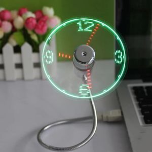Mini USB Fan Led Clock Gadget Creative Flashing Display Time Cooling Small Fans For PC Notebook Power Bank Laptop Home Office