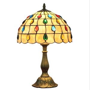 Tiffany lamps European retro stained glass night light bedroom bedside counter lights American pastoral bar lights cafe lighting