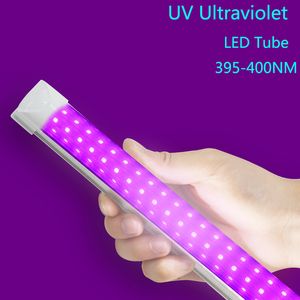 UV LED Blacklight Integrate T8 D-shape LED Tube UVA 395-400nm 365nm 8ft 6ft 5ft 4ft Tube Lights Blub Lamp Ultraviolet Disinfection Germ