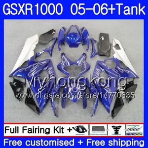 +スズキ銀色の炎の炎のタンクGSXR 1000 1000CC GSX R1000 2005 2006ボディワーク300HM.36 GSX-R1000 GSXR-1000 1000 CC K5 GSXR1000 05 06フェアリング