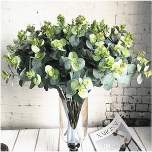 planta arranjo 16 Chefes Eucalyptus bouquet galhos de árvores de seda Artificial sai de casa decoração DIY Flor HL0456 Faux folhagem coroa