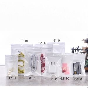 2019 년 할인 200pcs / lot 다중 크기 지퍼 잠금 재구성 소매 팩 가방 W / 클리어 매달린 구멍, 지퍼 상단 플라스틱 포장 백