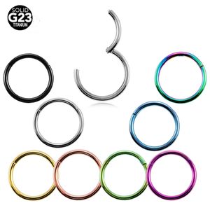 Altri 10 Pz/lotto G23 Titanio Incernierato Segmento Setto Clicker Naso Anelli Capezzolo Orecchio Cartilagine Trago Lip Piercing Gioielli di Moda