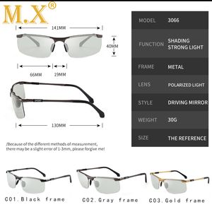 Wholesale-2018 Brand Photochromic Polarized Chameleon Discoloration Sun Glasses Foashion Rimless Square Sunglasses C19041901