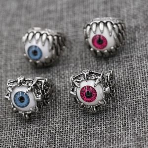 Anello da uomo vintage con artiglio del drago, occhio malvagio, teschio, che imita gli anelli da motociclista in acciaio inossidabile, bulbo oculare del diavolo, oggetti di scena per feste di Halloween, gioielli maschili 6 stile