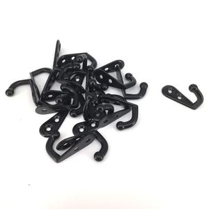 30pcs Black Metal Small Hooks Dekoracyjna szafka ścienna Wieszk do drzwi do ubrania Kluczowa torba z śrubami272W