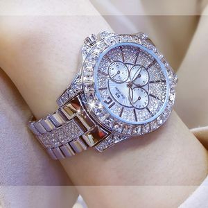 2019 frauen runde volle diamant armbanduhr analog quarz bewegung armbanduhr silber damen frauen whatches waches