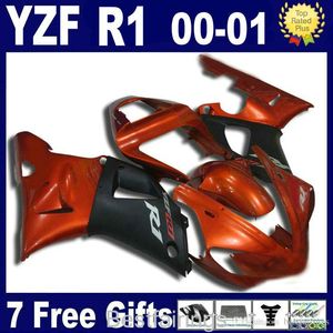 ZXMotor Hot Sale Fairing Kit för Yamaha R1 2000 2001 Svart Röd Fairings YZF R1 00 01 FX15