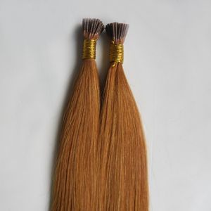 Brazilian Virgin Keratinがボンディングしましたhain extens 100％レミーヨーロッパの天然融合の人間の髪の伸び100Gレミーの髪