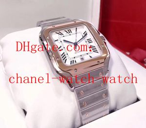 New Steel And 18k Rose Gold Silver Dial Men's Automatic Machinery Movement Watch W200728G Mens Wrist Watches Original Box218q