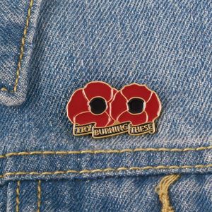 Festive & Party Supplies Breastpin New Design Red Enamel poppy Flower Brooch Remembrance Sunday Alloy Veterans Day Memorial Day lapel pins