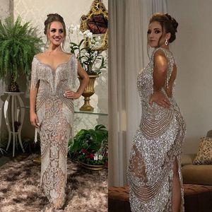 2020 Modest Jewel Ärmellose Abendkleider im Meerjungfrau-Stil, Spitzenapplikation, Juwelenausschnitt, formelle Kleider, bodenlanges Partykleid