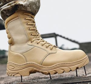 leather high Gang steel head anti pressure military boots anti puncture tactical boots wear resistant combat Fitness training Sneaker yakuda Discount Cheap