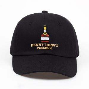 2018 Yeni Henny Şarap Şişesi Nakış Baba Şapka Erkekler Kadın Beyzbol Şapkası Ayarlanabilir Hip-Hop Snapback Kap Şapka D19011502