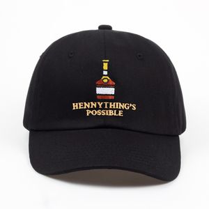 2018 Ny Henny Vinflaska Broderi Dad Hat Men Kvinnor Baseball Cap Justerbar Hip-Hop Snapback Cap Hattar D19011502