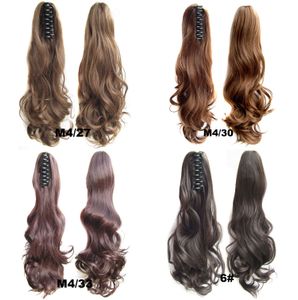 Ponytail 55cm 22inch Long wavy Clip In Hair Tail False HairHairpiece With Hairpins Synthetic Hair PonyTail Hair Extension