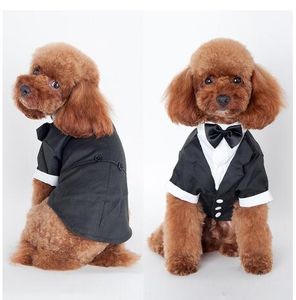 ペット犬猫服プリンスウェディングスーツタキシード蝶ネクタイ子犬コート大型小犬GB1363のための5サイズ