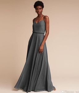 Simple Green Chiffon Bridesmaids Dresses For Weddings A Line Spaghetti Straps Backless Long Wedding Guest Dress Plus Size DH0001