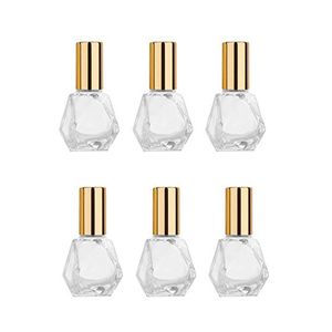 Bouteille à roulettes en verre transparent de voyage rechargeable de 8ml, flacon à rouleau pour huile essentielle, parfum, récipient cosmétique, pot