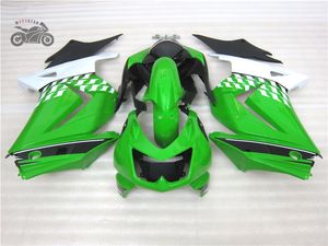 Wtryskiwanie ABS Zestaw do urządzeń z tworzywa sztucznego dla Kawasaki Ninja 250R ZX250R ZX 250 2008-2014 EX250 08 09-14 Zielony motocyklowy zestawy targowe AB13