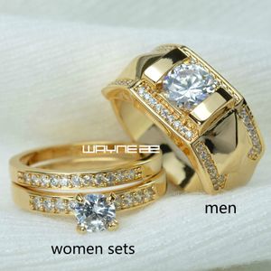 Claw Inställning Zircon Män Kvinnor Ring Bröllop Förlovning Par Män Storlek 8 till 15, Kvinnor Storlek 5 till 10 R245, R280