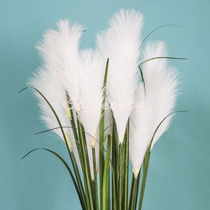 Artificial Reed Grass Stem 3Head 86cm Längd Bröllopsdekorationer Hem Garden Decor Party Fake Flower Multi Colors