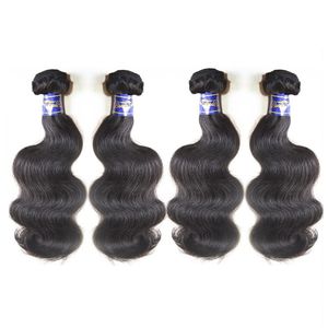 100% человеческих волосы Необработанных перуанского Body Wave Raw Virgin Hair 4 Связки 400G серии Natural Color кутикула выравнивание Remy человеческие волосы