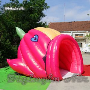 Tenda inflável personalizada da anúncio 5m * 3m Gigante Animal Mascote dos desenhos animados coloridos explodem a cabine de peixes para a decoração do parque de diversões
