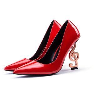 2020 Wedding Bridal Shoes Woman Slip-On Cocktail Evening Party Prom Shoes Sandals Party Prom High-heeled shoes Patent Leather Red Black