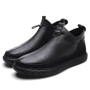 Warme Männer Stiefel Winter Schnee Mode Britischen Stil Männer Stiefel Leder Pelz Plüsch Casual Schuhe Männlich Band Größe Wasserdicht Hx-054821