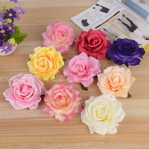 Högkvalitativ Stor Curled Rose Head Wholesale Hand DIY Fake Rose Flower Flower Silk Tyg för Party Mermaid Supplies Bedroom Decor WCW672