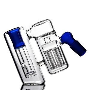 Berrak mavi 18mm cam kül yakalayıcı sigara aksesuarları 14mm cam yakalayıcı kalın cam ashcatcher perkolator bongs teçhizatlar 4.5 inç