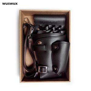 Pu Leather Rivet Hair Scissor Bag Clips Bag Hairdressing Barber Scissor Holster Pouch Holder Case With Waist Shoulder Belt Brown T190718