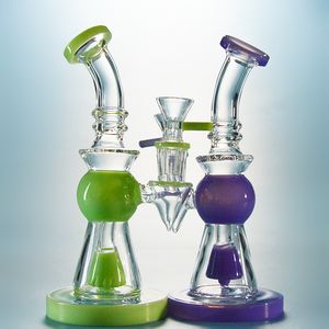 Zebra Nyaste hårda glas Bong Water Pipes duschhuvud perc pyramid design bongs kort nekt munstycke olje rigg med skål 14,5 mm kvinnlig gemensam bon