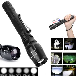 Wholesale led torch military resale online - Super Bright LM T6 Tactical Military LED Flashlight Torch Zoomable