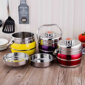 Stainless Steel Lunch Box Vacuum Thermo Thermal Portable Food Container Metal Set Picnic Bento Box Kids Adult Japanese Lunchbox C18112301